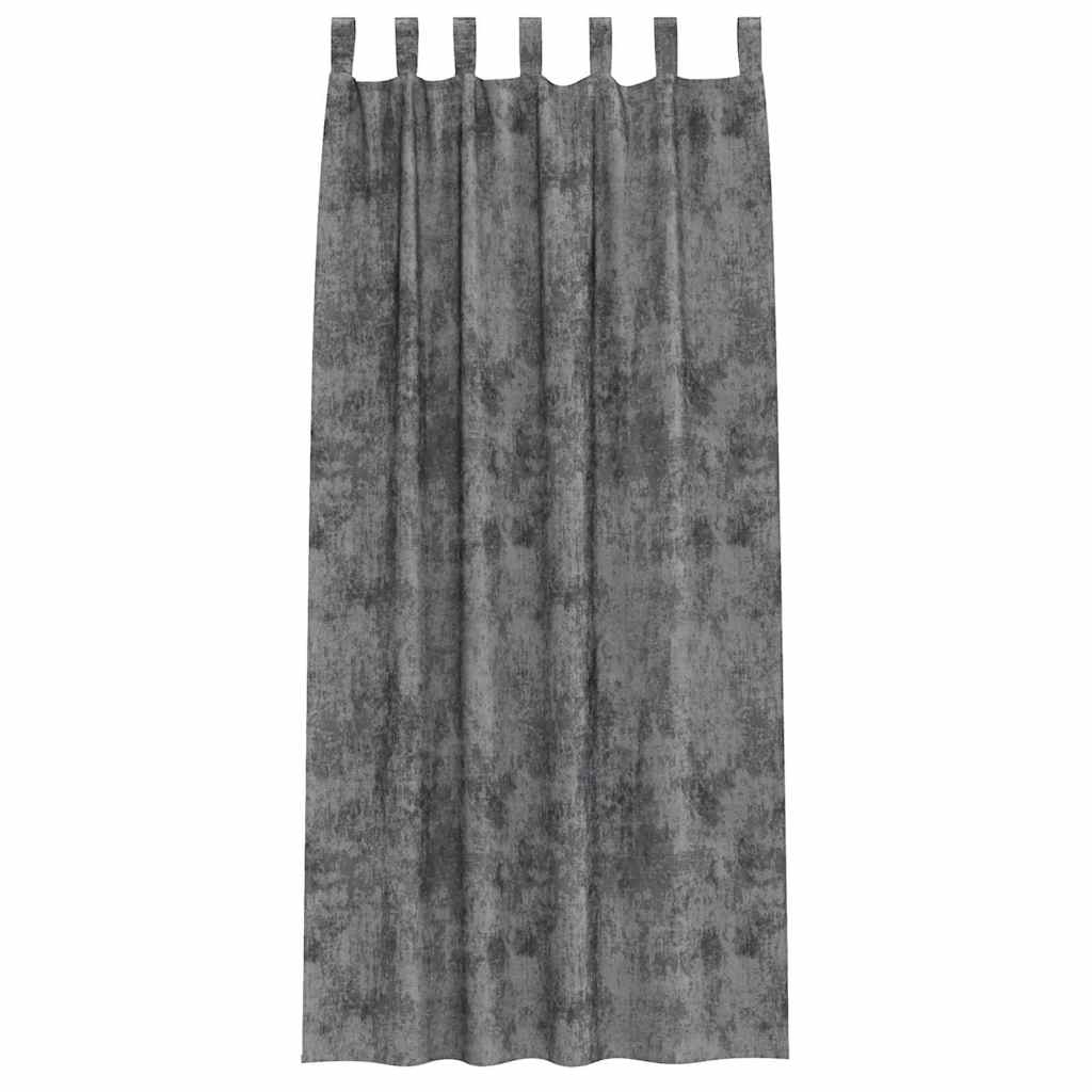 Curtain with Curtains 2 pcs Grey 245 x 140 cm Velvet